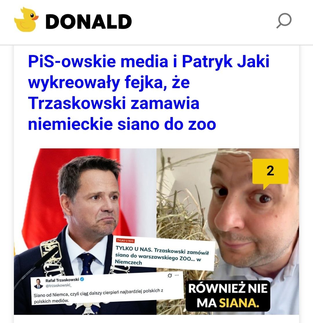 donald_PL_'s tweet photo. Jest tysiąc sposobów, żeby merytorycznie skrytykować Trzaskowskiego, a te lenie zmyślają sobie niemieckie siano xD https://t.co/zRibTv4HSw