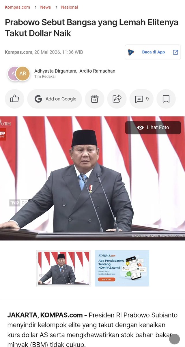 otisram's tweet photo. @kompascom 😃😃😃 Dollar naik kok takut. Bangsa yg lemah nich. 😃😃😃 https://t.co/lBc3WMoBQN