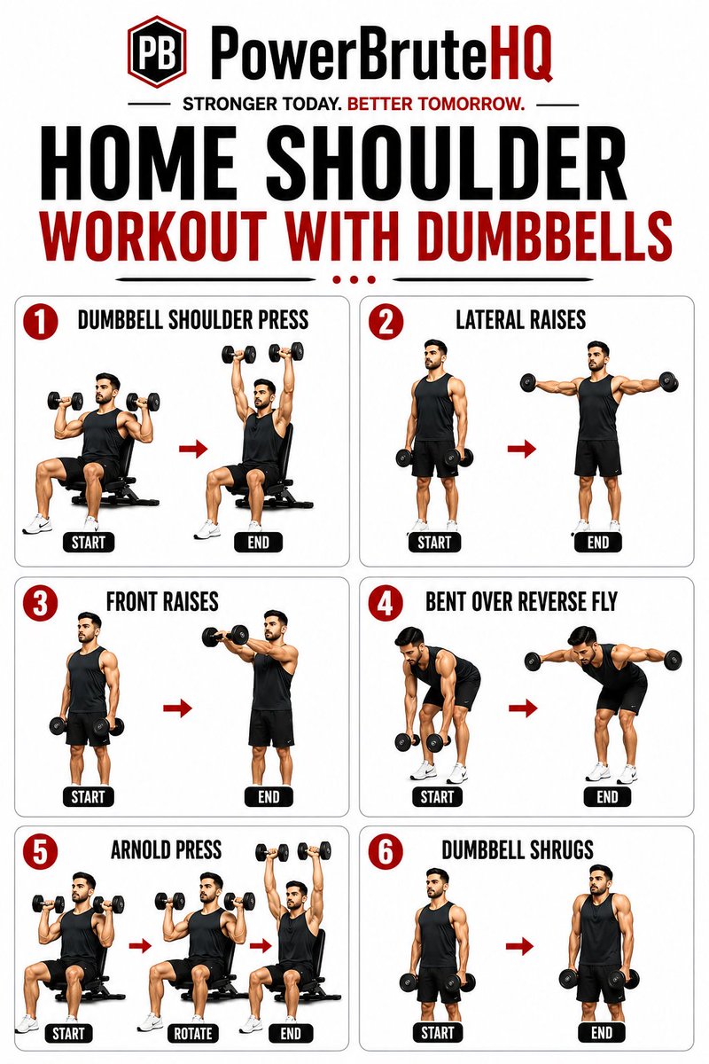 PowerBruteHQ's tweet photo. Home Shoulder Workout With Dumbbells https://t.co/NeOonp6A8h
