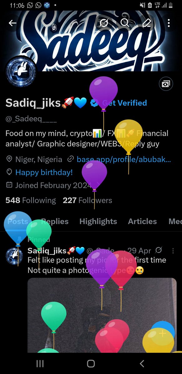 _Sadeeq____'s tweet photo. So today's my birthday 🙂
Grateful for life
#Web3 #breaded #trench #birthday https://t.co/ur0a8Fqi3U
