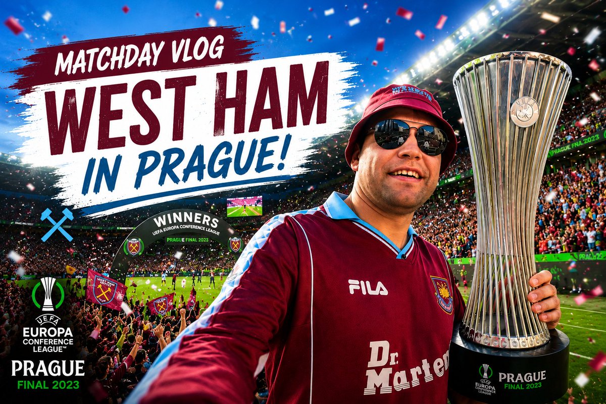 koliaest's tweet photo. Fellow Hammers, this one is to cheer you up!

June 7th, 2023. Prague.

The day West Ham United became European champions!

Fan zones. Fortuna Arena. Jarrod Bowen.

Relive one of the greatest days in our club's history!

watch: https://t.co/Itv0anijUD

COYI!  #WHUFC #COYI #WestHam https://t.co/1jx1b2MDaL