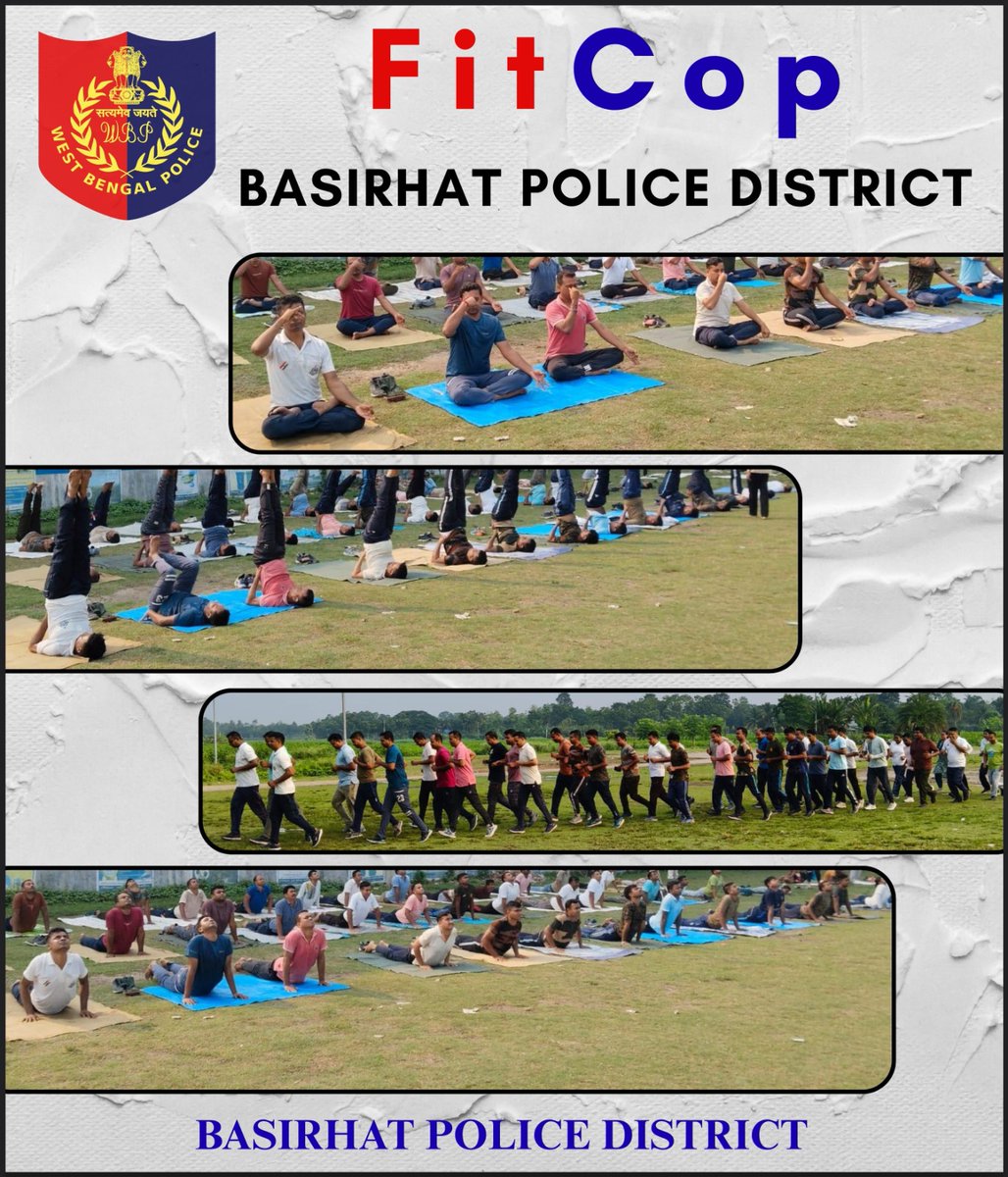 BasirhatD's tweet photo. Basirhat Police District | Health & Wellness Initiative
A healthy force is the foundation of effective policing. As part of its commitment to promoting physical fitness, mental well-being, and a healthy lifestyle among personnel, Basirhat Police District organized a comprehensive health awareness and fitness session.
The programme included yoga exercises, breathing techniques, stretching routines, and physical fitness activities aimed at improving flexibility, endurance, concentration, and overall well-being. Personnel enthusiastically participated in the session, reaffirming their commitment to maintaining good health and fitness standards.
Regular physical activity not only enhances operational readiness but also helps in managing stress and promoting a balanced lifestyle. Basirhat Police District remains dedicated to fostering a culture of fitness and wellness among its members for better service to the community.
"Fit Police, Safe Society."
 বসিরহাট পুলিশ জেলা | স্বাস্থ্য সচেতনতা ও সুস্থতা কর্মসূচি
সুস্থ দেহ ও সুস্থ মনই দক্ষ ও জনমুখী পুলিশি পরিষেবার অন্যতম ভিত্তি। সেই লক্ষ্যকে সামনে রেখে বসিরহাট পুলিশ জেলার উদ্যোগে পুলিশ কর্মীদের জন্য একটি স্বাস্থ্য সচেতনতা ও ফিটনেস কর্মসূচির আয়োজন করা হয়।
উক্ত কর্মসূচিতে যোগব্যায়াম, প্রাণায়াম, শারীরিক ব্যায়াম, স্ট্রেচিং এবং দৌড়সহ বিভিন্ন ফিটনেস কার্যক্রম পরিচালিত হয়। কর্মীরা উৎসাহের সঙ্গে অংশগ্রহণ করে নিজেদের শারীরিক সক্ষমতা বৃদ্ধি, মানসিক প্রশান্তি এবং সুস্থ জীবনযাপনের প্রতি অঙ্গীকার ব্যক্ত করেন।
নিয়মিত শরীরচর্চা ও যোগব্যায়াম কর্মক্ষমতা বৃদ্ধি, মানসিক চাপ হ্রাস এবং সামগ্রিক সুস্থতা বজায় রাখতে গুরুত্বপূর্ণ ভূমিকা পালন করে। বসিরহাট পুলিশ জেলা সর্বদা তার সদস্যদের স্বাস্থ্য ও কল্যাণের প্রতি অঙ্গীকারবদ্ধ এবং একটি সুস্থ, কর্মক্ষম ও সেবামুখী পুলিশ বাহিনী গড়ে তুলতে নিরন্তর প্রচেষ্টা চালিয়ে যাচ্ছে।
"সুস্থ পুলিশ, নিরাপদ সমাজ"
#বসিরহাট_পুলিশ_জেলা #স্বাস্থ্য_সচেতনতা #যোগব্যায়াম #ফিটনেস #সুস্থ_জীবন #পুলিশ_কল্যাণ #HealthyPolice #BasirhatPoliceDistrict #FitForDuty #YogaForWellness 
#BasirhatPoliceDistrict #HealthAwareness #YogaForWellness #FitPolice #HealthyLifestyle #PoliceWellness #FitnessFirst #CommunityService #WestBengalPolice #YogaAndFitness #WellnessInitiative 
See less