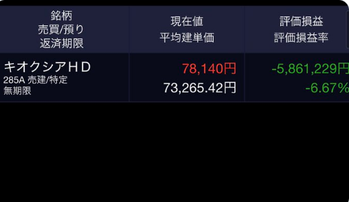 dekumas's tweet photo. 現在、平均取得単価78,140円に対して評価額は73,265円台。**評価損益 -586万円（-6.67%）**と含み損を抱えています。
どうされますか？　利確・損切り・ホールドのご意向をお聞かせください！
もっと無料情報が知りたい方は、「99」の合言葉でDMくださいね。 https://t.co/lEUxAy746p