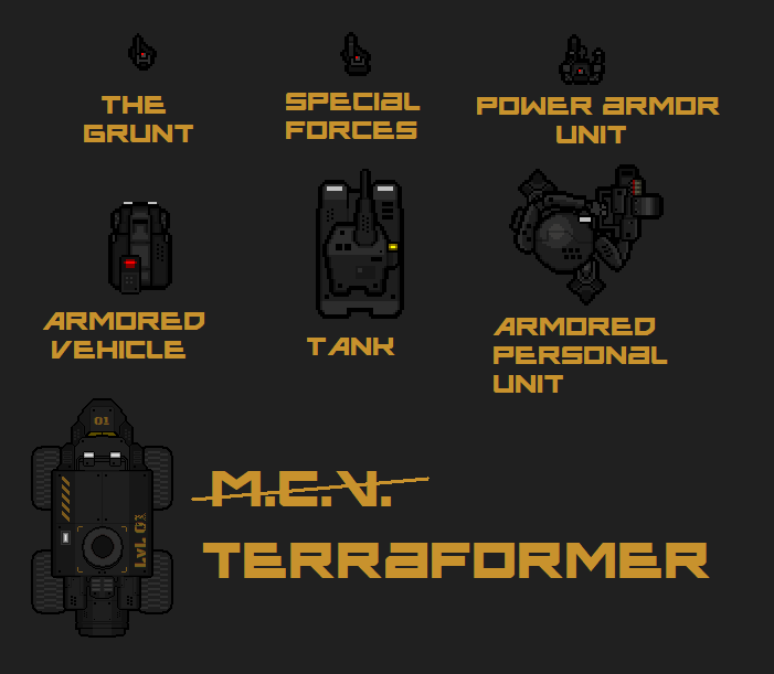 16bitnights's tweet photo. Unit design I made for our upcoming auto battler game.

Big reveal soon.

#pixelart #gamedev #indiedev #mech #dune https://t.co/NHFemmFqVh