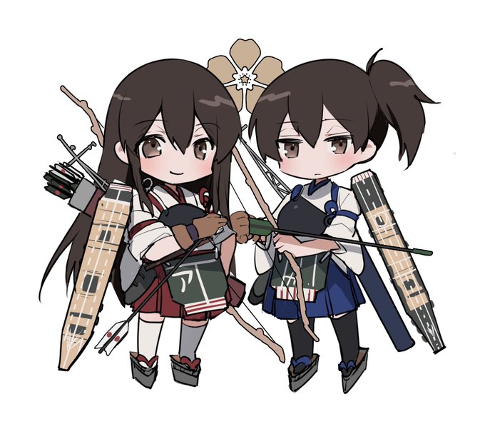 だいぶ前に描いたのにまだまだ可愛いSD一航戦五航戦。ステッカーにしようかな? 