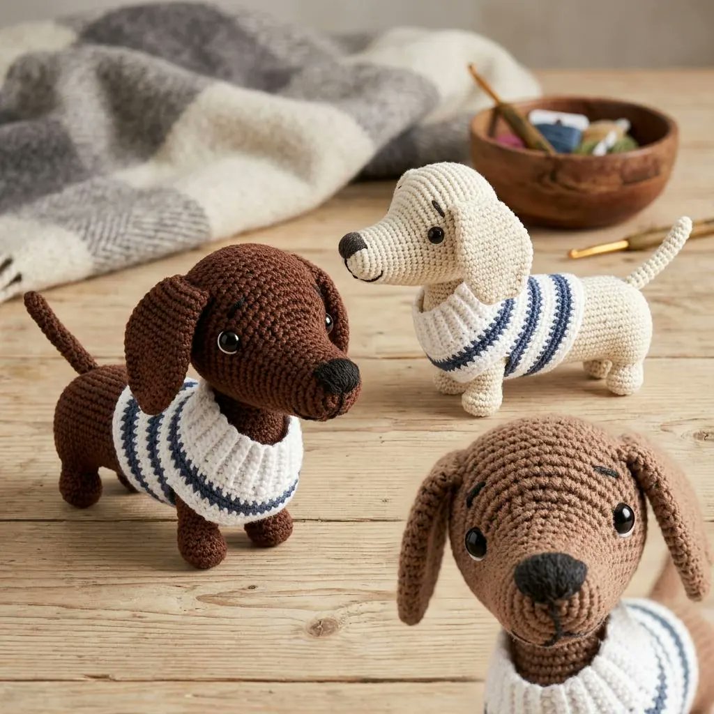 weavecrochet's tweet photo. Crochet Dachshund Pattern https://t.co/5YvwesDozl https://t.co/alshqB2slz