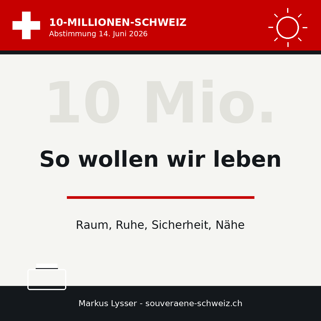MLLW58's tweet photo. So wollen wir leben

Lebensqualität ist mehr als Wachstum.

Raum.
Ruhe.
Sicherheit.

#10MillionenSchweiz #Schweiz https://t.co/cKaALCZQeI
