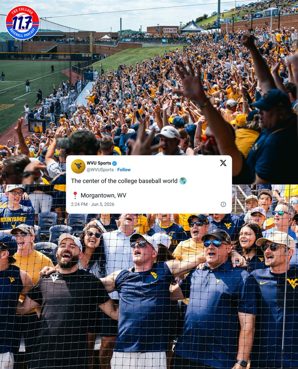 11point7's tweet photo. Truly magical what a postseason run at home can do to a program.

West Virginia baseball 📈📈 https://t.co/N9Uy6GkNWQ