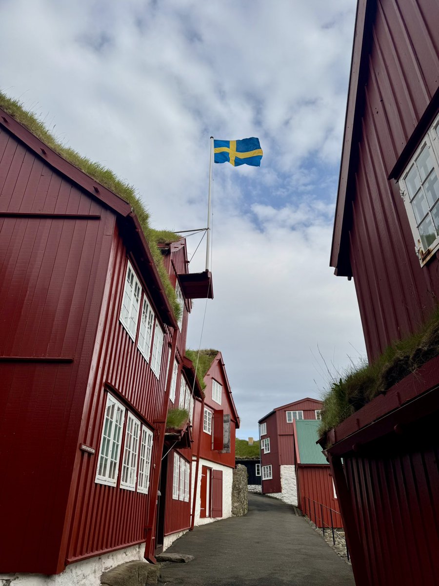 Tinganes's tweet photo. Glad nationaldag, Sverige! 🇸🇪

The Swedish flag is flying in Tinganes today in celebration of Sweden’s National Day.

We wish our neighbours in Sweden a Happy National Day! https://t.co/7n8W7wuVem