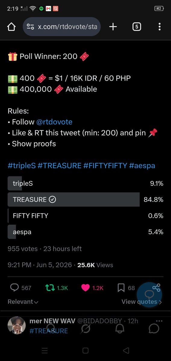 ris2410's tweet photo. @rtdovote let's go Treasure https://t.co/oWWjAhm5sD
