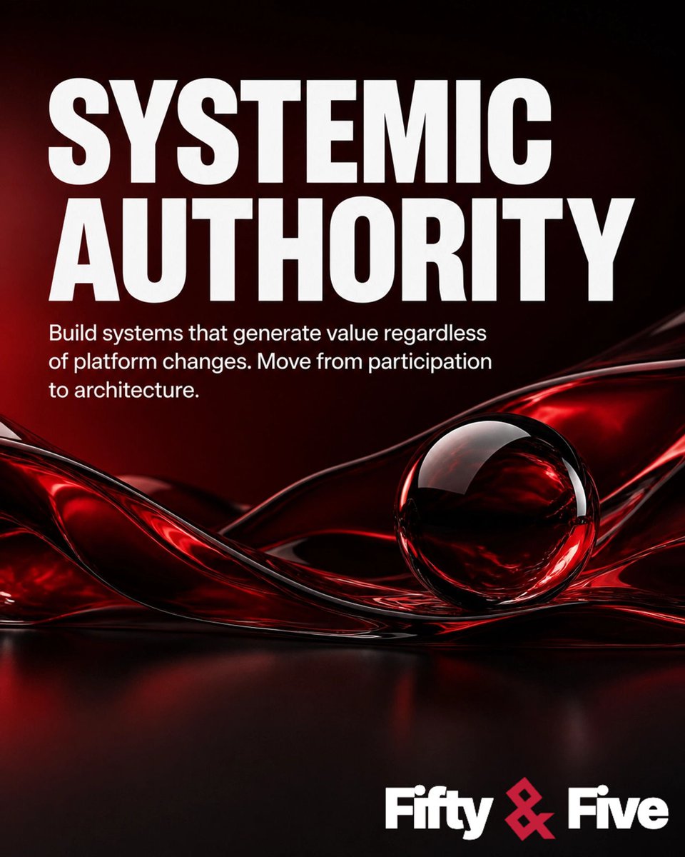 FiftyandFive's tweet photo. Chasing the algorithm is a race to invisibility. At Fifty &amp; Five, we shift from participating in culture to architecting it. True authority is built through systemic scale, not viral moments. 

Stop chasing. Start leading. 🏛️ https://t.co/HfBiOhRJAR
