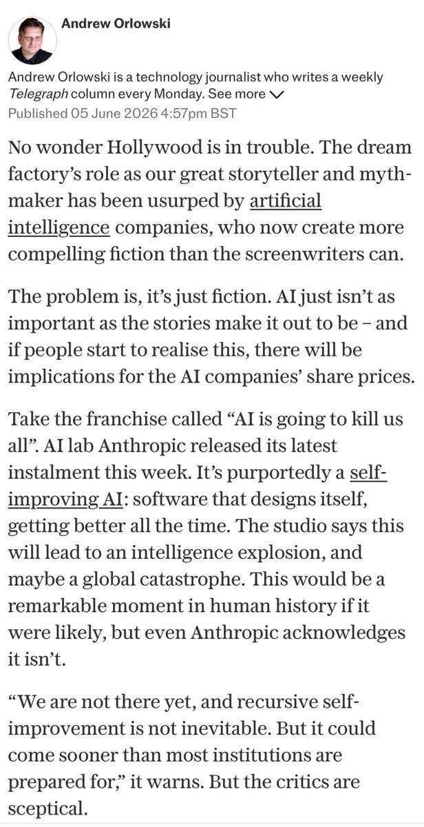 AndrewOrlowski's tweet photo. ✍️ The new dream factory is AI companies and it’s bullshit all the way down 

🔗 free to read 👇

https://t.co/np50fdIdRk https://t.co/GRcEIo3XUS