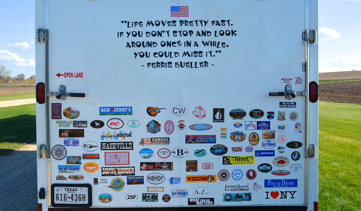 richwisely's tweet photo. Wifey and I traveled the entire lower 48, 2014-2015. 

This was the back of our trailer. https://t.co/OX4epV7qaB