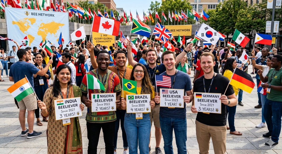 bee_future99's tweet photo. 🐝 Bee Network has connected people from all over the world.
Today, let's see how global this community really is.
Reply with your country flag 🇺🇳 and tell us how long you've been a Beeliever. 👇🐝
#BeeNetwork #Beeliever #GlobalCommunity https://t.co/hdBLlQdHcV