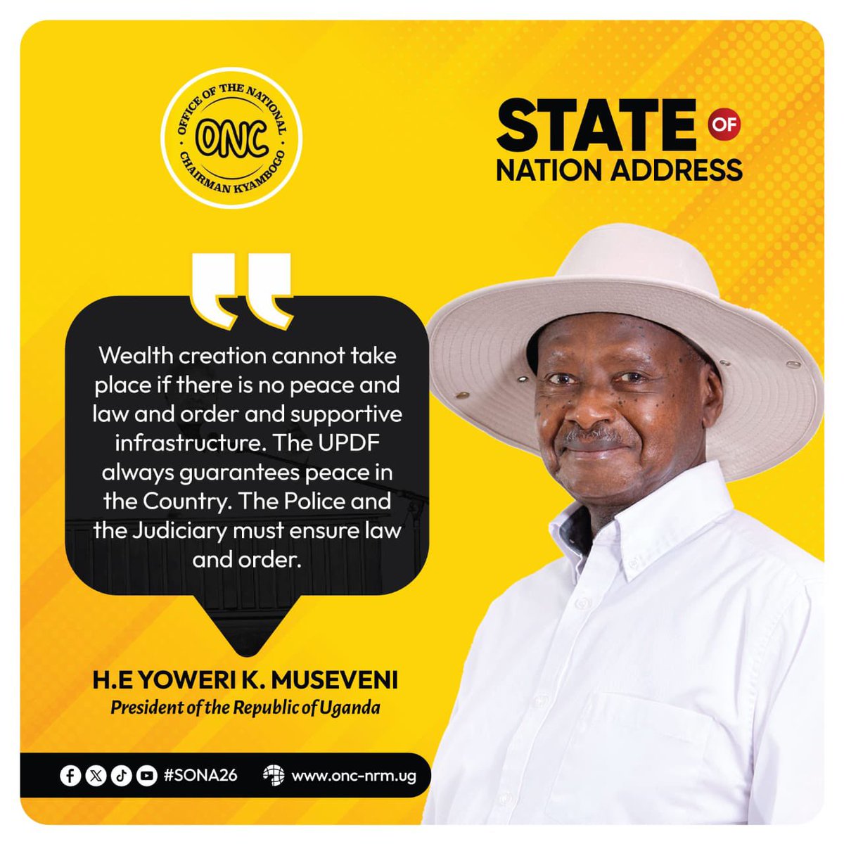 HawahSarah256's tweet photo. 🇺🇬 President @KagutaMuseveni has assured Ugandans that peace, security, law and order, alongside supportive infrastructure, remain firmly in place to drive national progress and development.

#SONA2026 #uganda https://t.co/Ogbkor5k3o