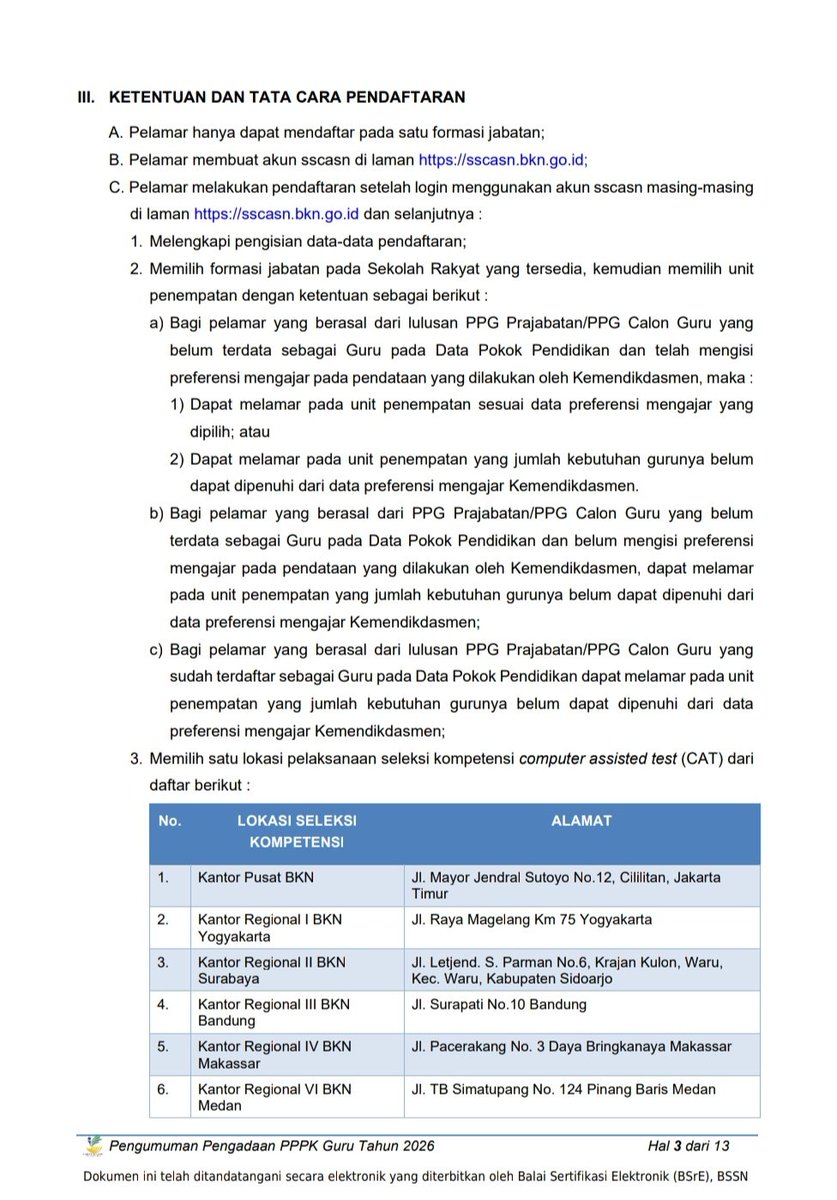 p3kcpns's tweet photo. Untuk ketentuan mendaftar PPPK Sekolah Rakyat 2026, serta tata cara bisa teman-teman lihat pada gambar berikut. Kami juga sertakan titik lokasi tes yang bisa teman-teman pilih. https://t.co/0lJDTvsP4c
