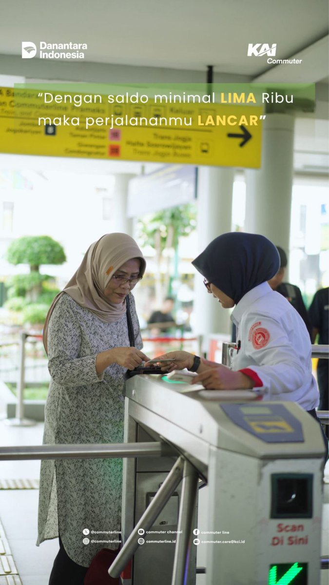 CommuterLine's tweet photo. #RekanCommuters Rencanakan perjalananmu dengan cermat. Dengan saldo minimal Rp5.000 (satu kartu berlaku satu orang) maka perjalananmu lancar.
#KAICommuter #CommuterLine #MelayaniSepenuhHati https://t.co/63bJ6Olzlz