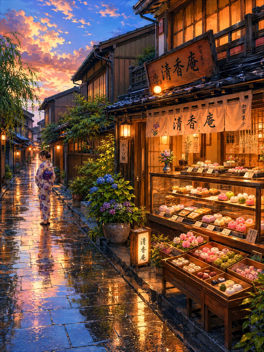 Cozy Evening Japanese Sweets Shop