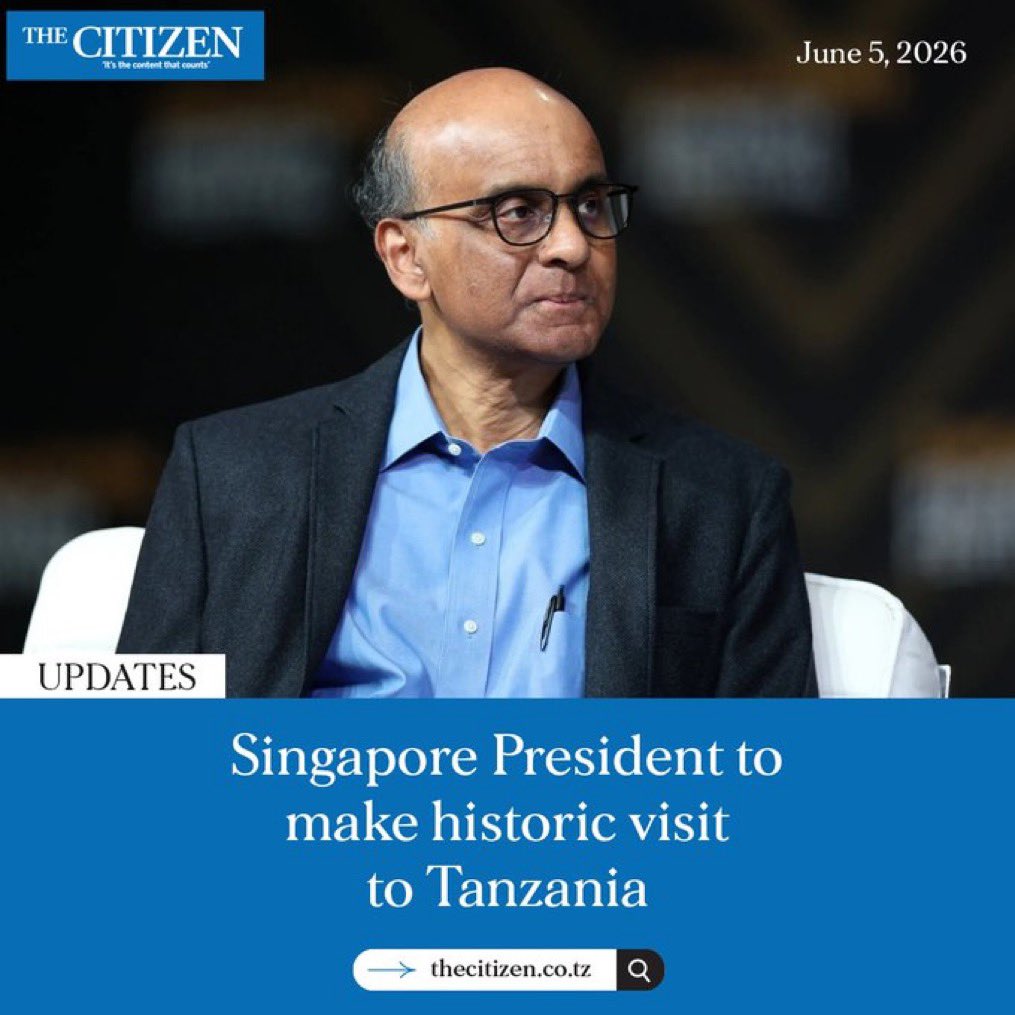Dunguboy1's tweet photo. Welcome to Tanzania, Your Excellency, President of Singapore!
We are delighted to host you as we deepen our strong and dynamic partnership. Tanzania and Singapore continue to forge robust ties in trade, technology, investment, and innovation. https://t.co/vOQGDYFLN8