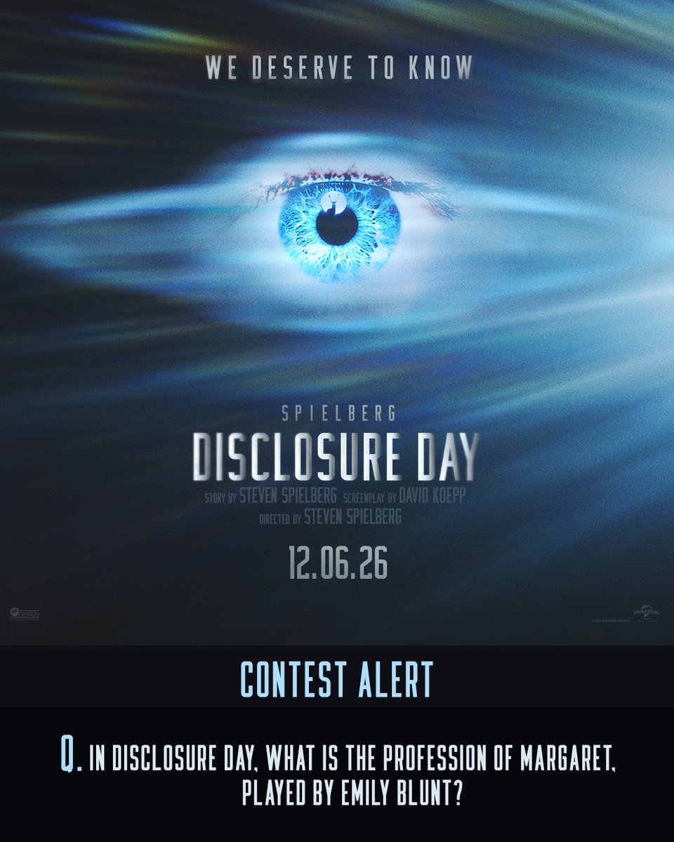 UniversalIND's tweet photo. It's time to put your Disclosure Day knowledge to the test.

Comment your answer below for a chance to win passes to the Disclosure Day screening in Mumbai on June 11. https://t.co/QAU2IkB0qw