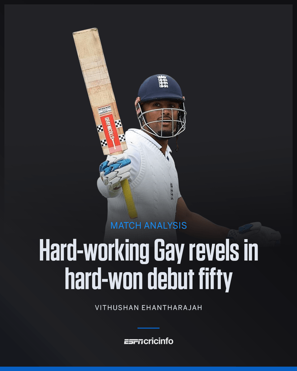 ESPNcricinfo's tweet photo. On a pitch that offered no favours, Emilio Gay combined good fortune with graft to put up the highest score of the Lord's Test so far. https://t.co/ijVkm86h7M