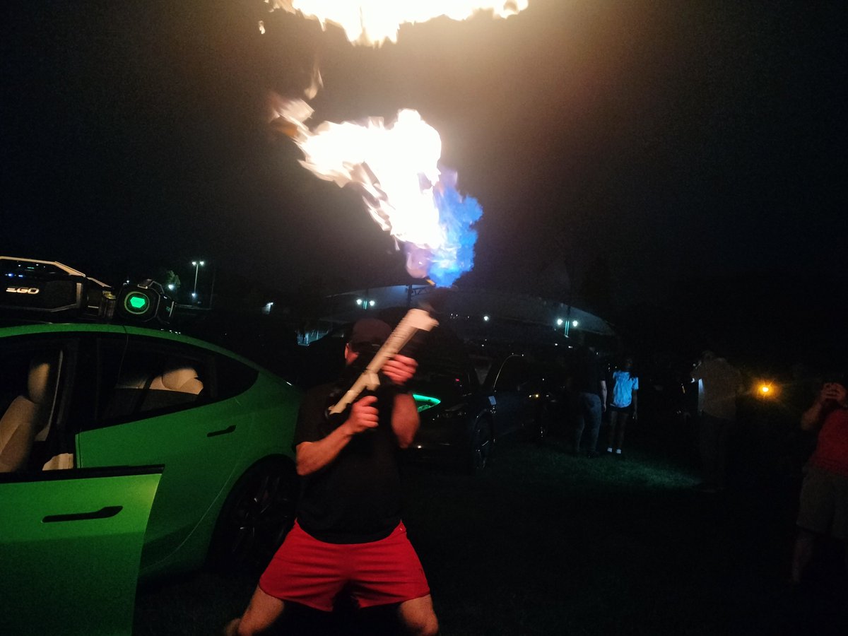 AmazingChevVolt's tweet photo. @JuniperDriver @JoshWest247 CLEAN ENERGY RETORT™ /
+20 ✓✓✓
Oh Hell Yes! @BoringCompany s' #NotAFlameThrower Tonight,
Only At @TeslaOwnersMI Annual #TeslaOwnersMeetup, 2026! https://t.co/H5ugw4vECY