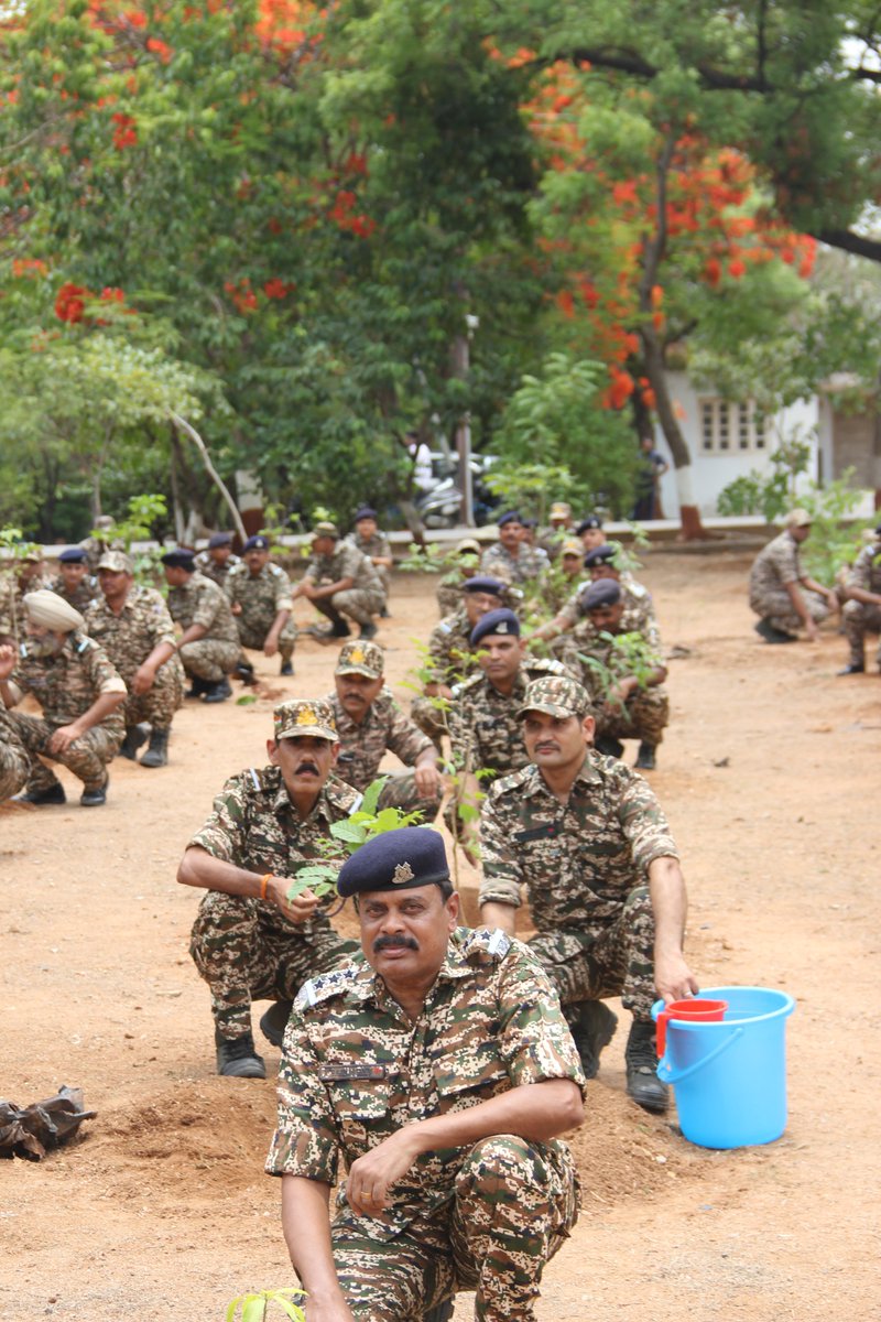 digrangehyd's tweet photo. Officers/Officials/Personnel and their families enthusiastically planted numerous saplings of indigenous and environment-friendly species. This effort aims to enhance the camp's green cover and protect local biodiversity. https://t.co/kv1fczjFt1