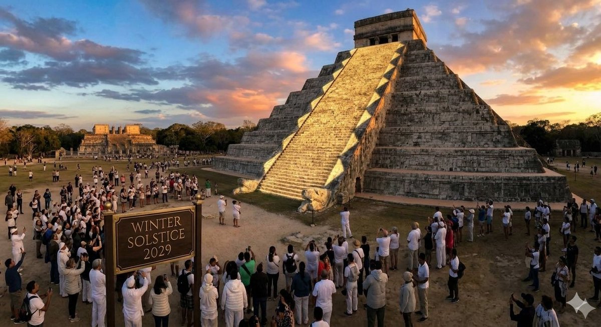 L8cedup's tweet photo. If I'm correct about the mayan long calender ending on #wintersolstice 2029, the #snake will have shadows on both sides of the stairs that'll indicate that the 2012 solstice was miscalculated using eculidean means, and our #universe is non eculidean by design! https://t.co/y1JIWOIqT2