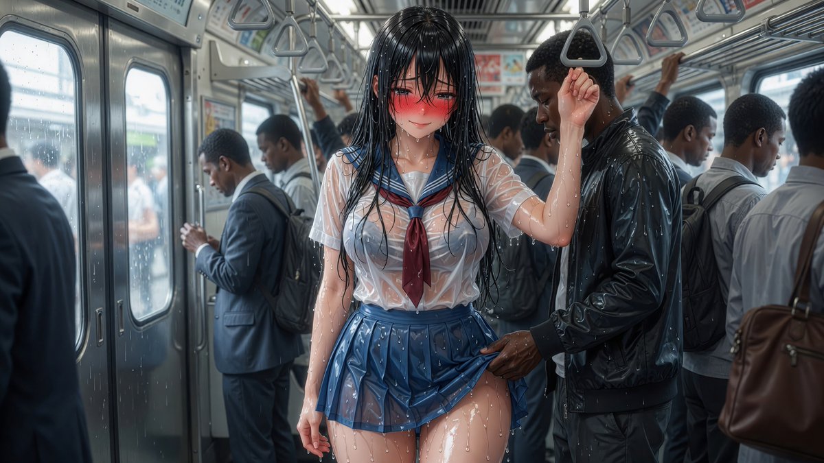 ArraiVa's tweet photo. Grok Imagine prompt:

Masterpiece, ultra high quality, extremely detailed, 8K resolution, sharp focus, anime style, digital art. A beautiful shy anime girl with long wet black hair clinging to her body, cute embarrassed face with intense blushing cheeks, slightly downcast... https://t.co/rqc6iGScqt