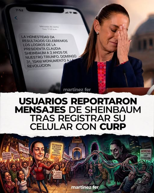 lunadeandromeda's tweet photo. ¿NO QUE NO INTERVENÍAN LOS CELULARES? QUEDA CLARO: ES CONTROL POLÍTICO
DENUNCIAN: AL REGISTRAR CON CURP, LLEGAN MENSAJES DE ACTOS OFICIALES
#NoAlRegistroDelCelular
Prometieron: “es solo por seguridad, datos protegidos”. Pero la realidad es otra: quienes ya registraron su línea con CURP, ahora reciben mensajes invitándolos a eventos de la Presidenta Claudia Sheinbaum.
Usuarios de CDMX, Edomex, Morelos, Puebla e Hidalgo reportan lo mismo: apenas vincularon sus datos, llegó el mensaje convocando al acto del 31 de mayo en el Monumento a la Revolución.
¿SEGURIDAD O VIGILANCIA?
El plazo límite es el 30 de junio: quien no se registre, se queda sin servicio. Dijeron que era para combatir delitos, ¿entonces por qué usan esa base para mandar invitaciones políticas?
Si la información era confidencial, ¿cómo obtuvieron la lista de los que SÍ se registraron? Ninguna explicación, solo silencio.
LO QUE TEMÍAMOS YA PASÓ
Siempre se advirtió: esto no es seguridad, es control.
- Saben quién eres, dónde vives y qué haces.
- Tus datos se usan para lo que sea, como ahora se ve.
- Viola tu privacidad y anonimato.