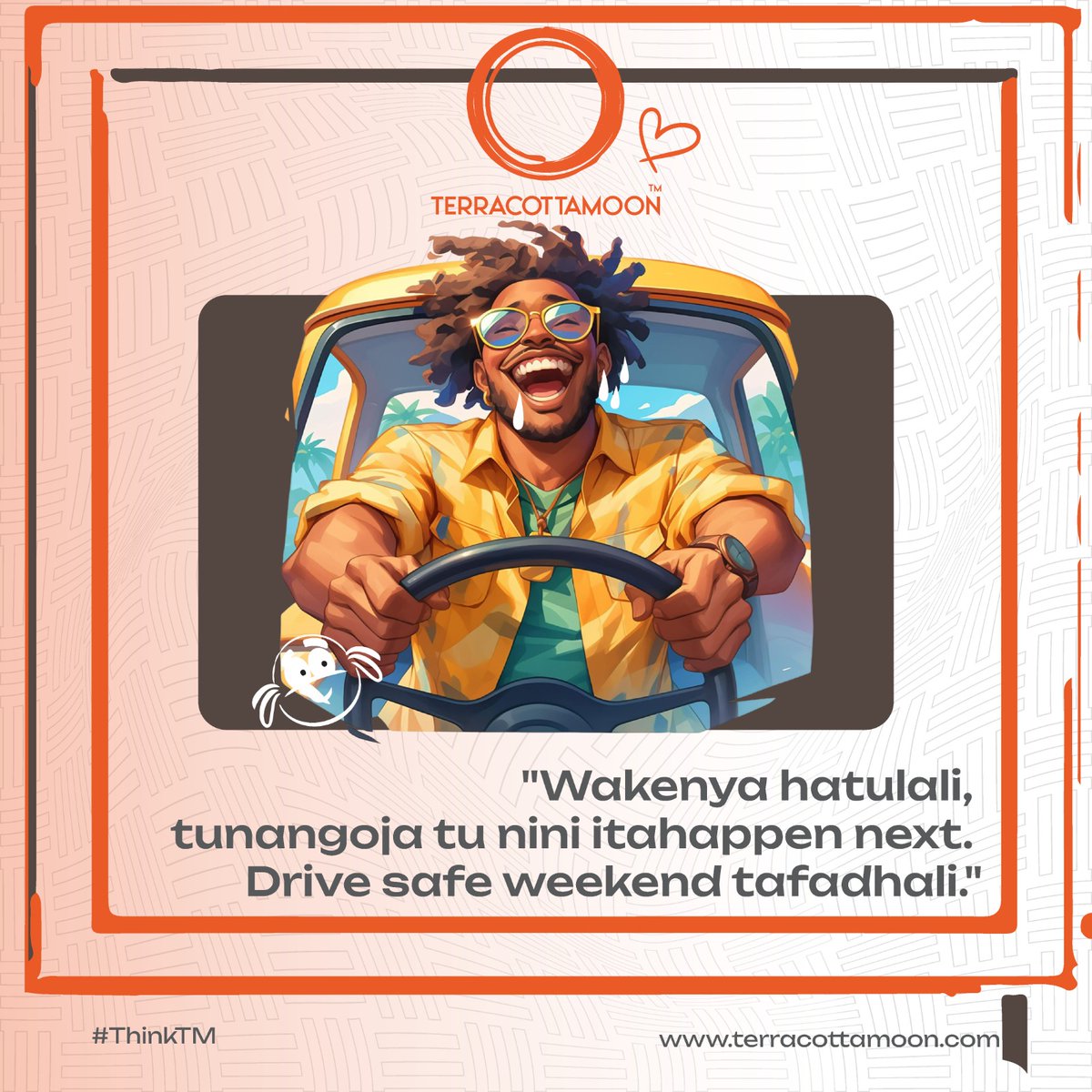 TerracottaMoon's tweet photo. Life moves fast, one moment hustle, next everything stops. Drive safe this weekend. 🫶🏾 🚗

Wasee wa Manganya, kudrive Manyoka si flex. Usalama kila time manze! 🙏

#DriveSafe
#ThinkTM
#TMat16
#TrustThinkTrend https://t.co/B7qyRKKWll