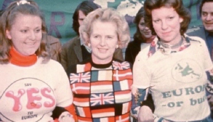 FXMC1957's tweet photo. 6 June 1975. The result of the EEC referendum revealed that 67:23 per cent of the British public voted to stay in the European Economic Community (EEC). Conservative leader, Margaret Thatcher, was one of the leaders of the YES campaign. https://t.co/ZxYfSS1TVX