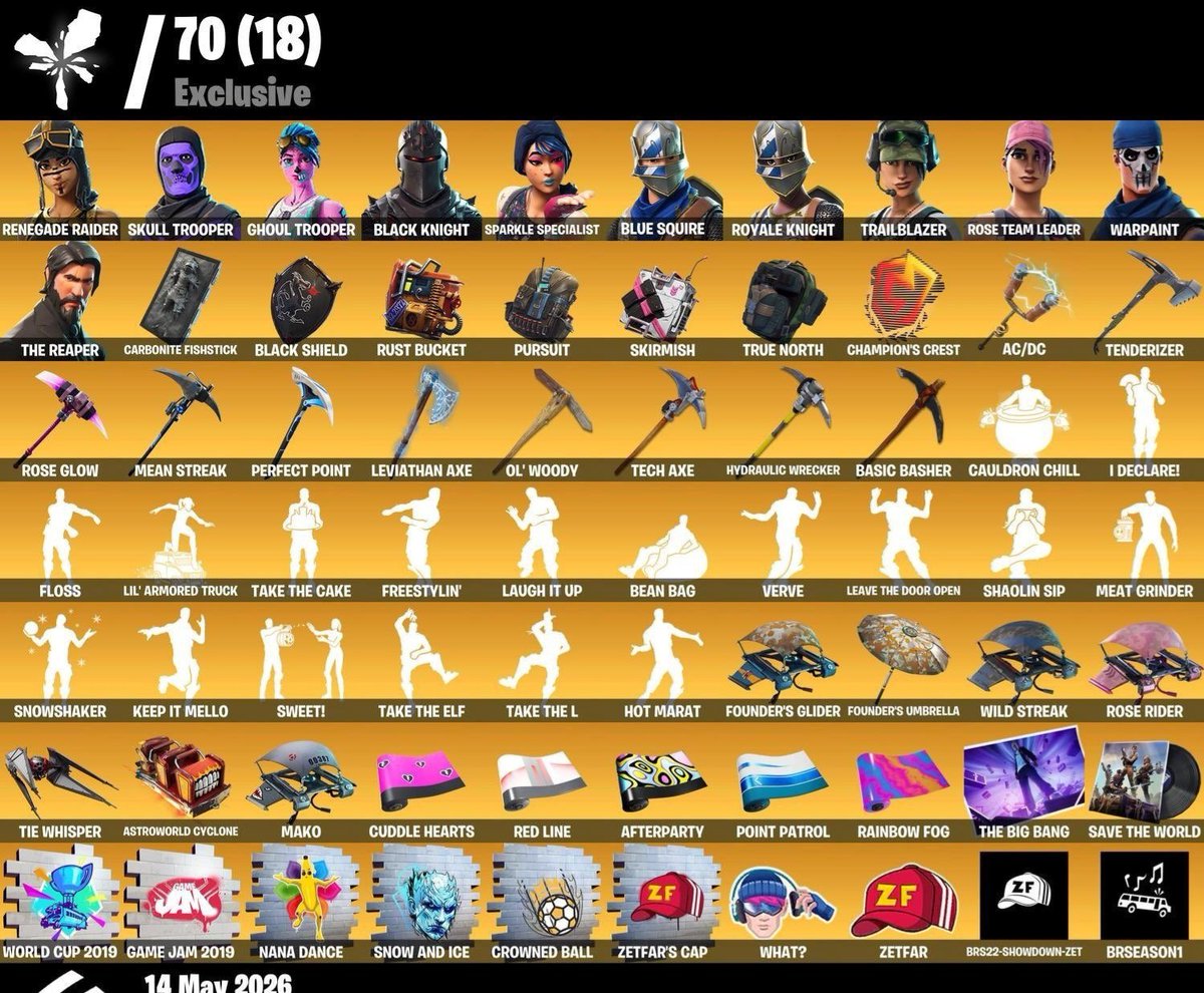 PapiGrimace's tweet photo. Triple account Rene Skull Ghoul 

Current offer ?? 

Dm to offer or for more information regarding the account https://t.co/5ShUWG5yk3