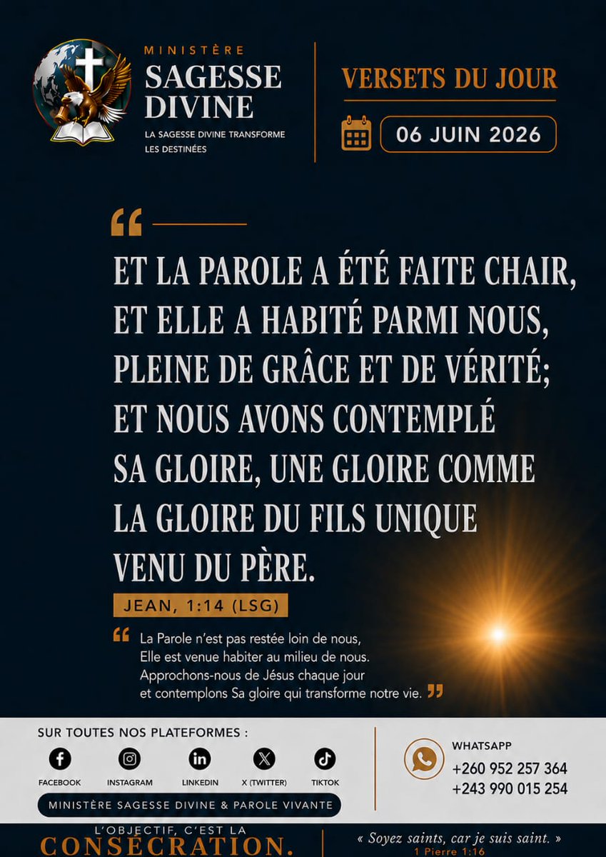 BergerBoanerges's tweet photo. BONJOUR ET BONNE MÉDITATION✝️

Jean 1:14 LSG
Et la parole a été faite chair, et elle a habité parmi nous, pleine de grâce et de vérité; et nous avons contemplé sa gloire, une gloire comme la gloire du Fils unique venu du Père. https://t.co/lFefpPnzbU