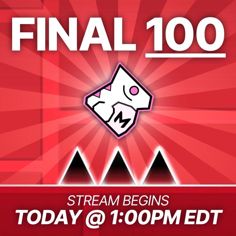 MathGeniusGD's tweet photo. 9,900 STEREO MADNESS COMPLETIONS DONE.
100 REMAINING.
TODAY @ 1PM EDT. https://t.co/8nu59LRgv4