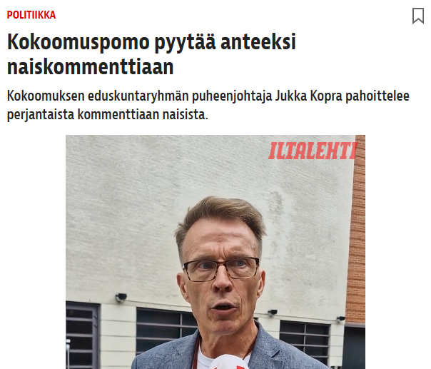 RMLeppanen's tweet photo. 1. Ole Kokoomuksen (mies)edustaja
2. Sano naisten olevan tunteellisia (empatia)
3. Feministinaisilla menee tunteisiin
4. Pyydä anteeksi

Ps. Kyseiset feministinaiset eivät ikinä tule äänestämään @kokoomus. Ääntä kyllä lähtee, mutta ääniä ei tule. Kasvattakaa ennemmin selkäranka. https://t.co/EhzIvDbwX3