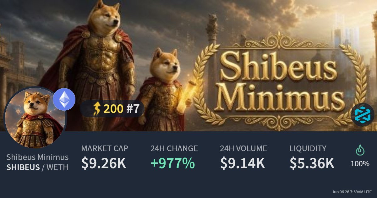 ShibeusMinimus's tweet photo. 👑⚔️ DEXTools UPDATE
https://t.co/0CNWqfZFdZ

⚡ 200 Nitro paid. https://t.co/NGexVYQGUK