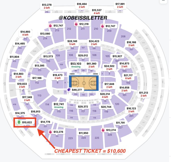 Wachu85's tweet photo. Game 3 of the NBA Finals between the New York Knicks and San Antonio Spurs. $10,622 per seat.
😮😵‍💫 https://t.co/dEZiI95pHL