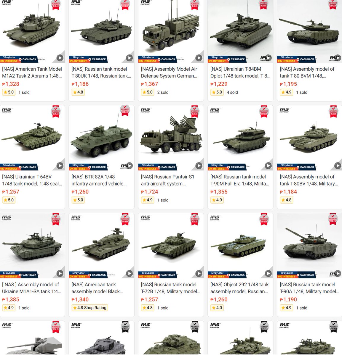 SNaFu_1313's tweet photo. For those asking, they were around 20 bucks each. 

They come pre-assembled or self assemble kit. some models are pretty dated though they also have panzers. https://t.co/lPOhRytAQ7