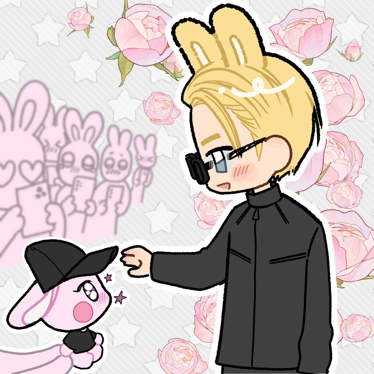 soi12soso's tweet photo. 제목 : 토끼 왕자님과 떵별이 
그리고 하트눈 떵프들
#ATEEZfanart https://t.co/OWgTGm5NIO