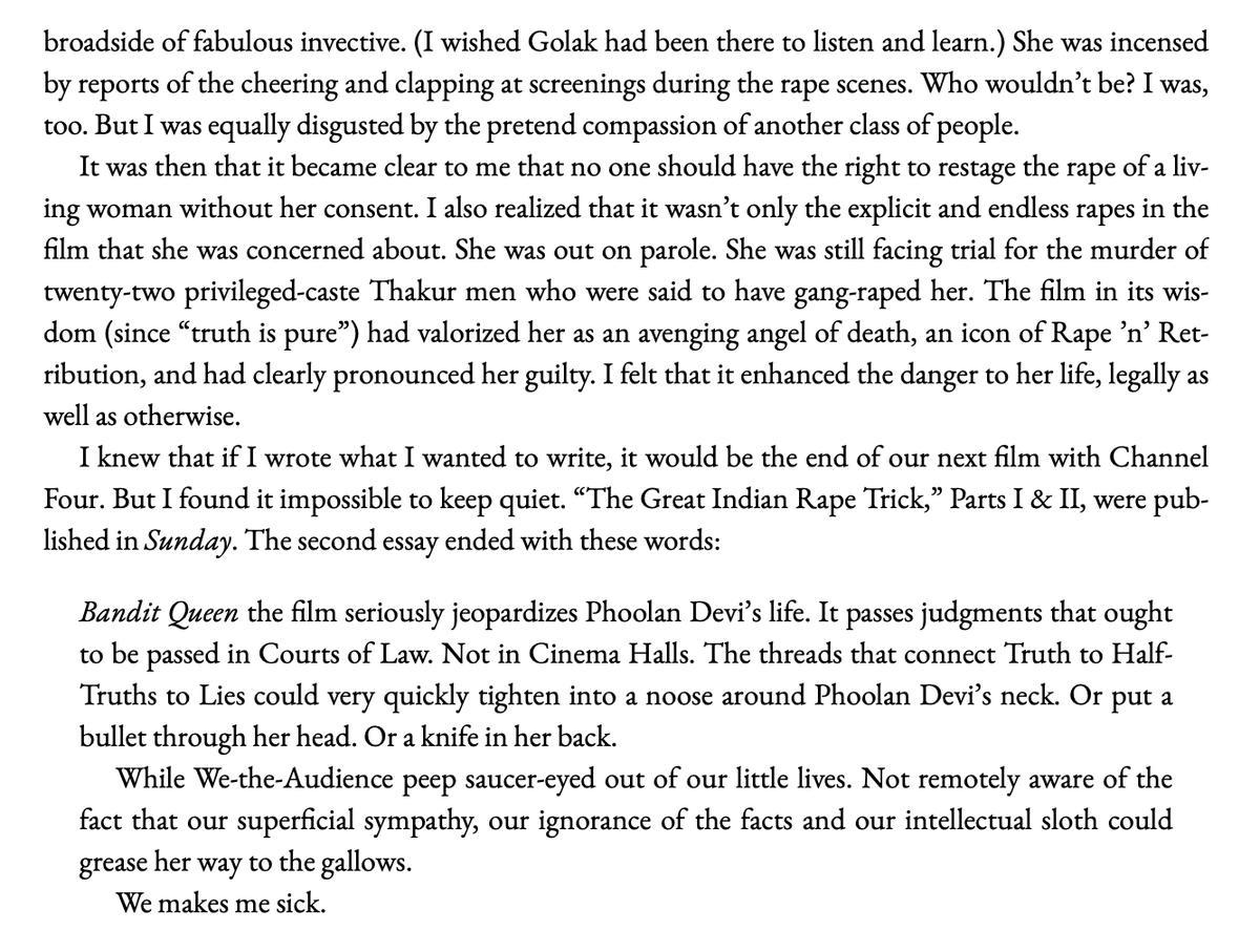 atticustoldme's tweet photo. @sarayupani Urge everyone to read Arundhati Roy's article from the original tweet and (or at the very least) this chapter from her memoir https://t.co/QYRgTwFu1q
