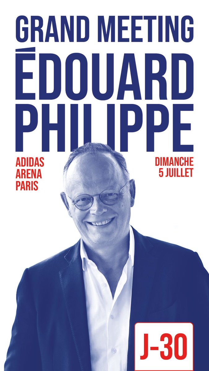 DgCourtois's tweet photo. *J-30* : Dans un mois, le 5 juillet, retrouvons-nous à l'Adidas Arena à Paris pour le grand meeting d'Édouard Philippe ! Si ce n'est pas déjà fait, inscrivez-vous et invitez vos proches 👉https://t.co/G5oLidh1oQ

Haut les coeurs ! https://t.co/tBG14kmu7T