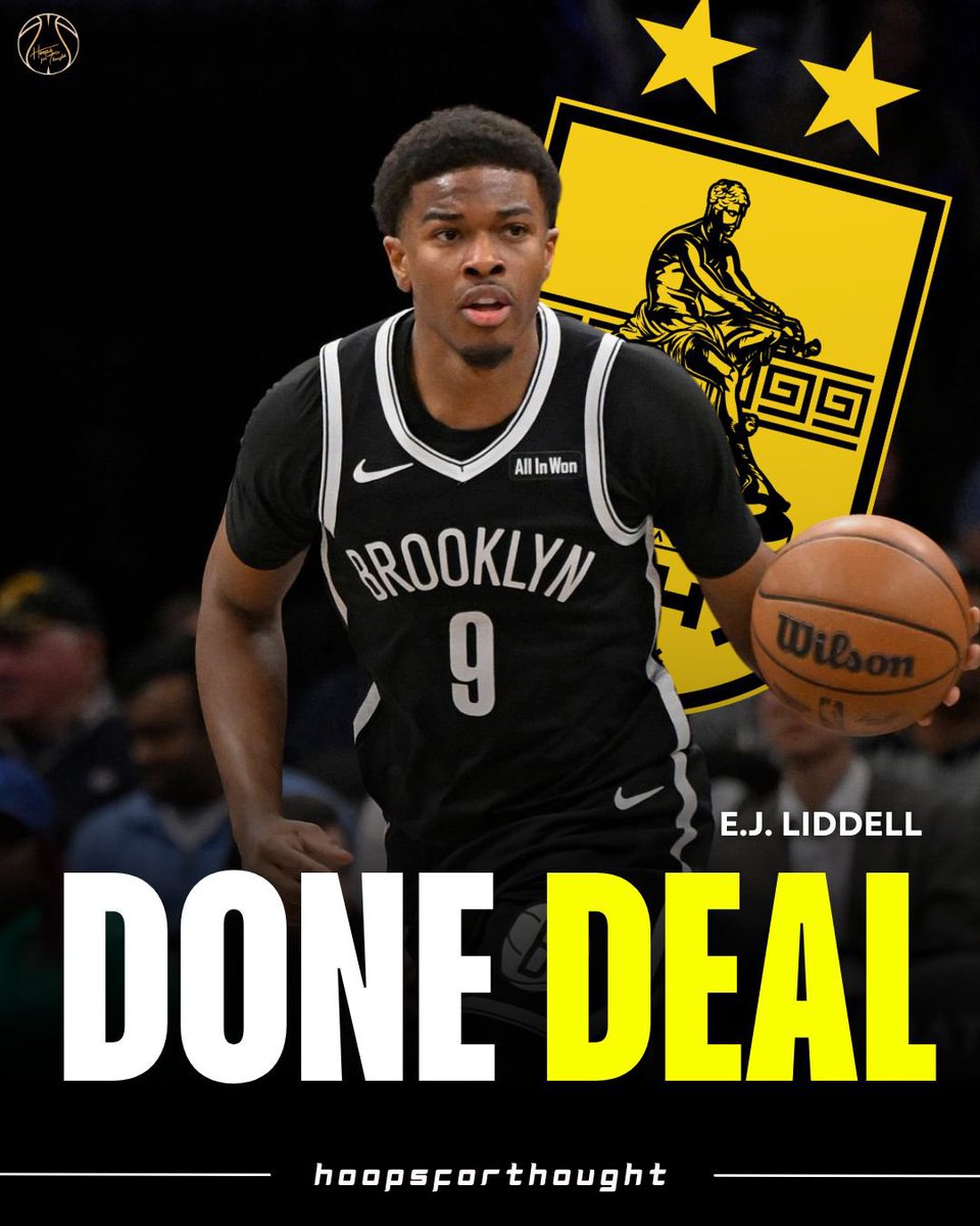 hoopsfthoughtgr's tweet photo. 🔥✍🏼Aris have secured the signing of E.J. Liddell for the next two seasons. 

👀The American forward is set to join the Thessaloniki club straight from the NBA, where he most recently played for the Brooklyn Nets.

#basketball #greece #arisbc #paobc #olympiacosbc https://t.co/T5OAHTwxmi