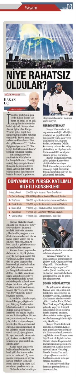 hakanuc's tweet photo. İstanbul geçtiğimiz günlerde dünya müzik tarihinin en etkili ve en çok konuşulan isimlerinden birini ağırladı: Kanye West Ancak ilginç olan Kanye West'in gelişi değil bazı isimlerin bu gelişten rahatsız olmasıydı. Sosyal medyada ve bazı açıklamalarda Neden gidiyorsunuz?#KanyeWest https://t.co/pXlbosWODT