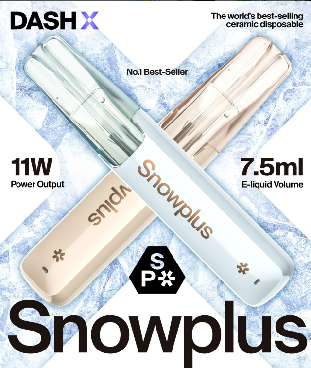 SnowplusUSA's tweet photo. 期待已久，不负等待。全新 DASH X 瞩目登场！🎉✨

我们紧跟全球最畅销的陶瓷芯一次性系列的步伐，并将其再次全方位进化。全新的 Dash X 带来了���过全面优化的外壳设计，赋予其更细腻的触觉质感。同时，它还注入了更为强劲的硬核动力，将输出功率极限飙升至 11W，爆发力拉满。 https://t.co/8TEF6joQpb