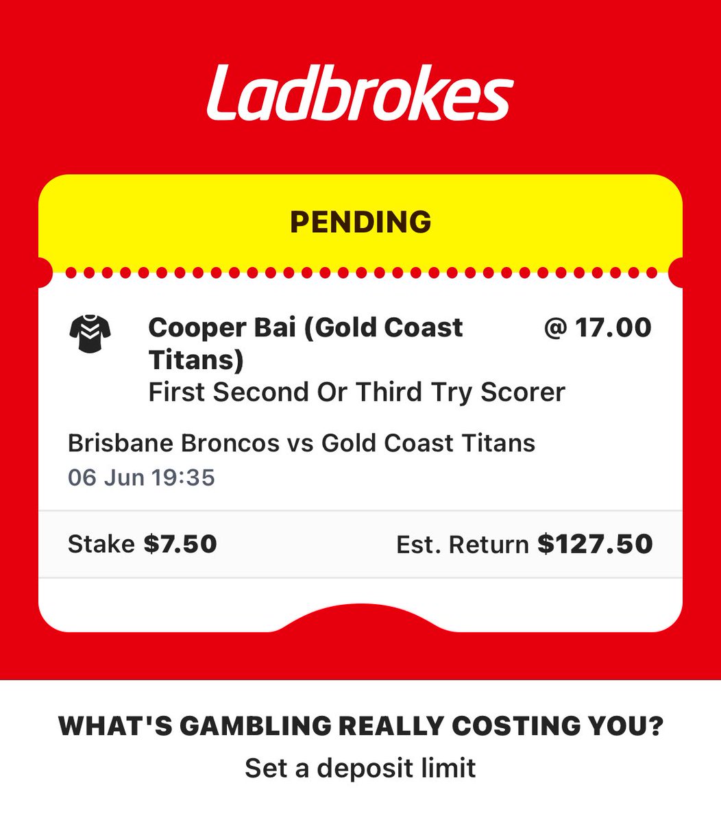 durrymunchas's tweet photo. Broncos vs Titans 

Broncos have conceded 2 tries to the LK POS those being in their L5 games. Really like this spot vs a down trending Broncos side

Cooper Bai ats 

Cooper Bai 123 https://t.co/SZ3uYCTsrZ