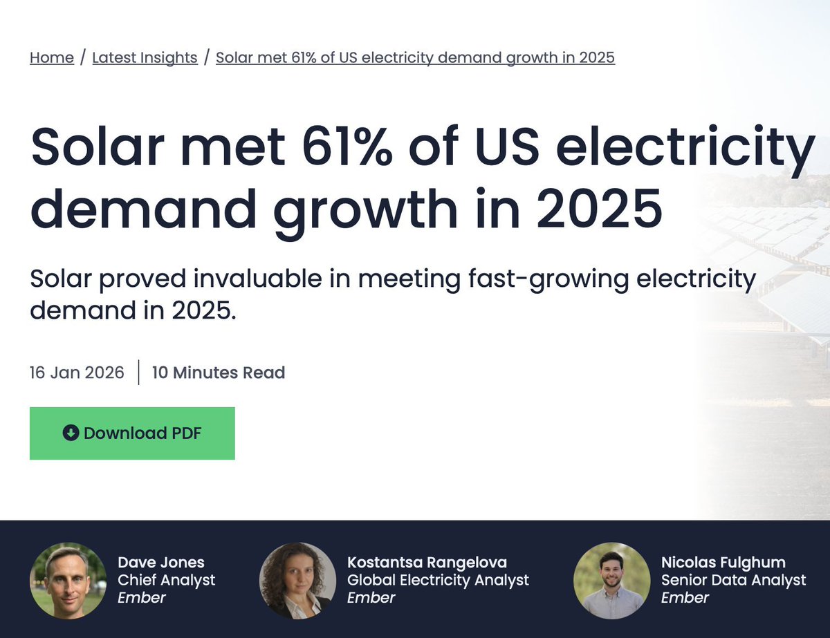 VojtechPecka's tweet photo. Jan Zahradil: 
USA sází na jádro, uhlí, frakování. 

Realita: 
Jádro stagnuje.
Uhlí rychle mizí z mixu: z 50% kleslo na na 15%. 
Zato masivní růst solární energie v USA pokryl 61% nové poptávky po energii.

Pravda ale je, že Trump se snaží modernizaci energetiky zpomalit. https://t.co/rAjDmBVMof