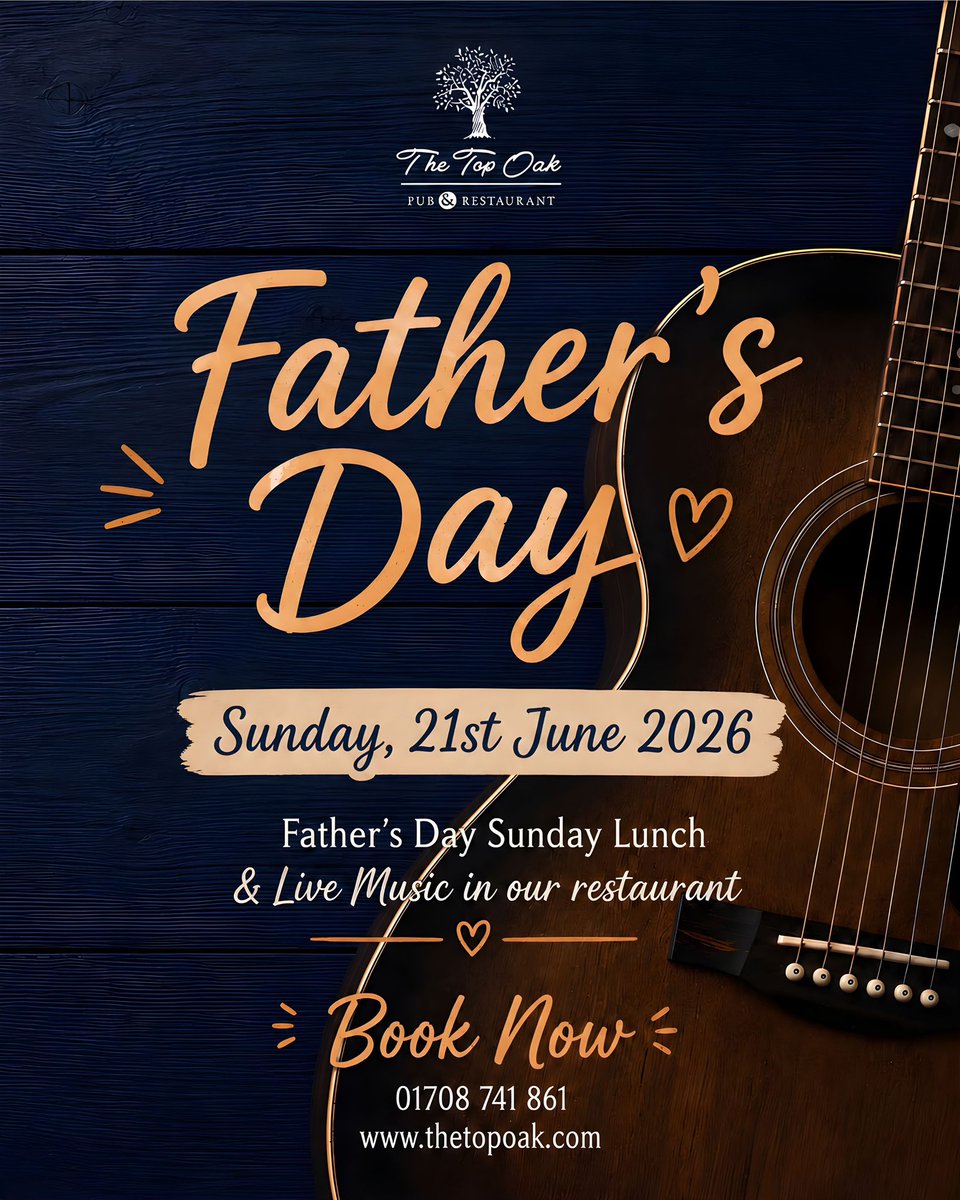 TheTopOak's tweet photo. Celebrate Dad with us at the Top Oak. 

Book your Father’s Day table before 1:30pm and Dad gets his first drink on us, plus a little Father’s Day treat from the kitchen. https://t.co/VKM3q7f4Ei