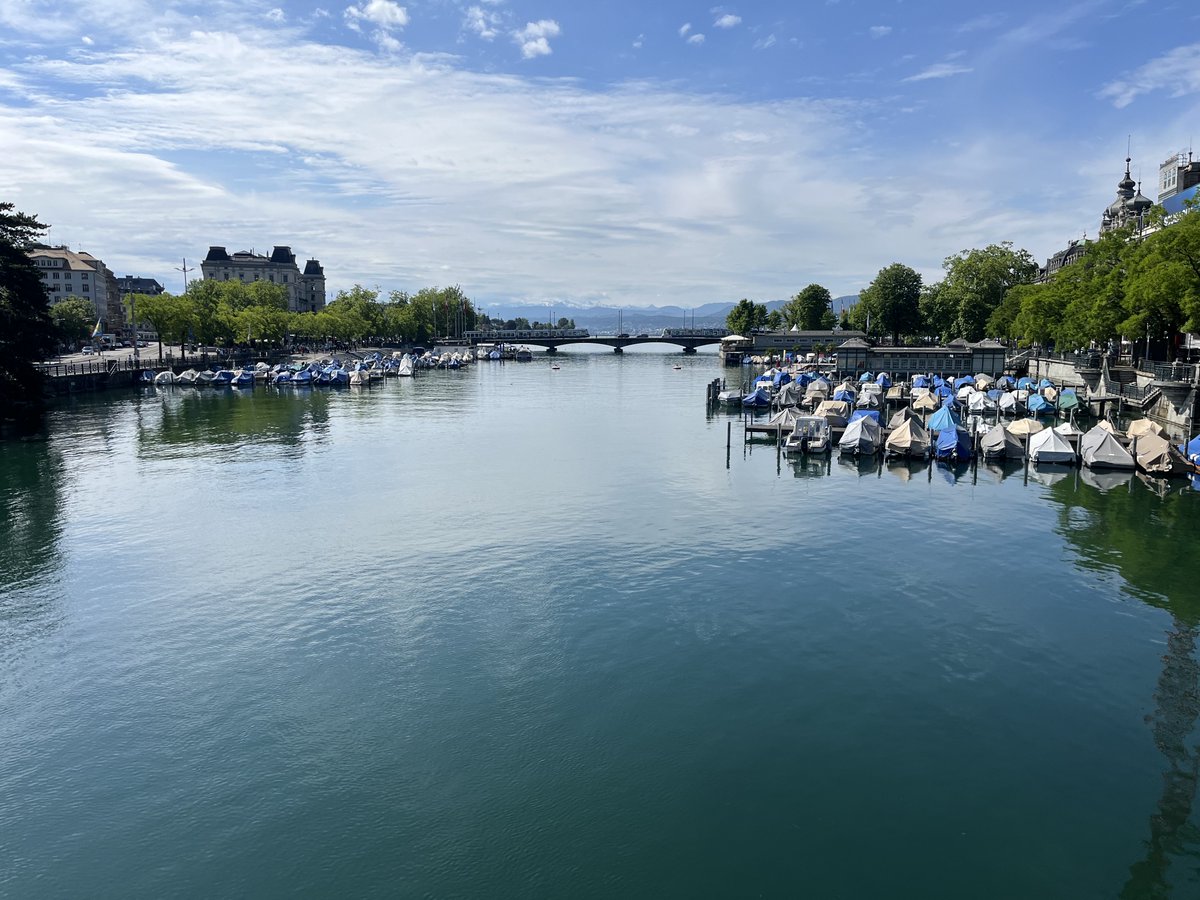 NateYoder6's tweet photo. Limmat River Zürich. Sobering spot. I’ll try to translate: “Here in the middle of the Limmat river from a fish platform Felix Manz and five other Anabaptists were drowned from 1527 to 1532. The last Anabaptist to be executed here was Hans Landis in 1614.” https://t.co/pyanWk749w