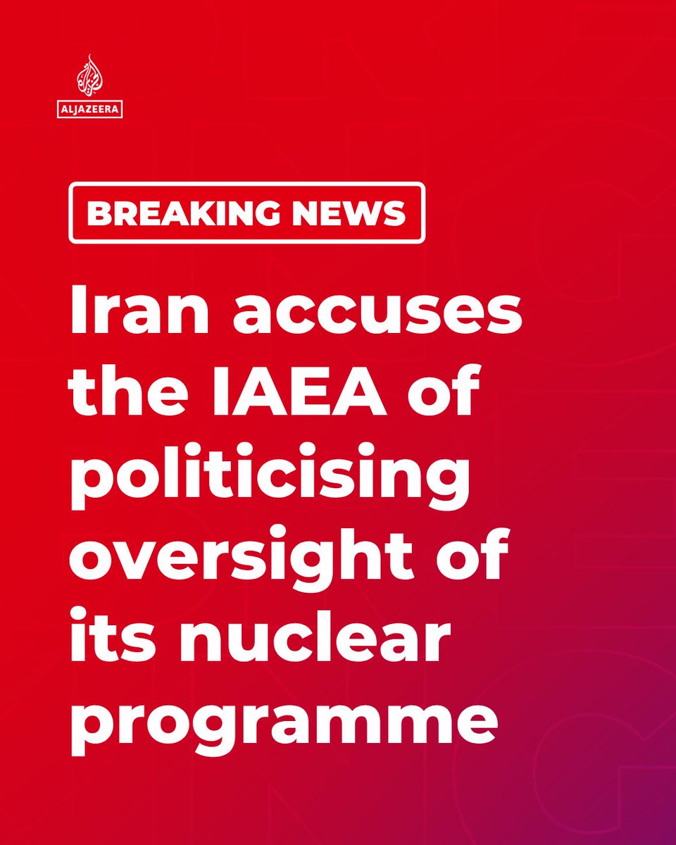 AJENews's tweet photo. BREAKING: Iran’s Deputy FM Kazem Gharibabadi said the UN nuclear watchdog, the IAEA, should avoid turning technical reports into "tools of political pressure" if it wants to contribute to a diplomatic solution.

🔴 More on https://t.co/hGzrK2NGMa https://t.co/0syPlAmLP0